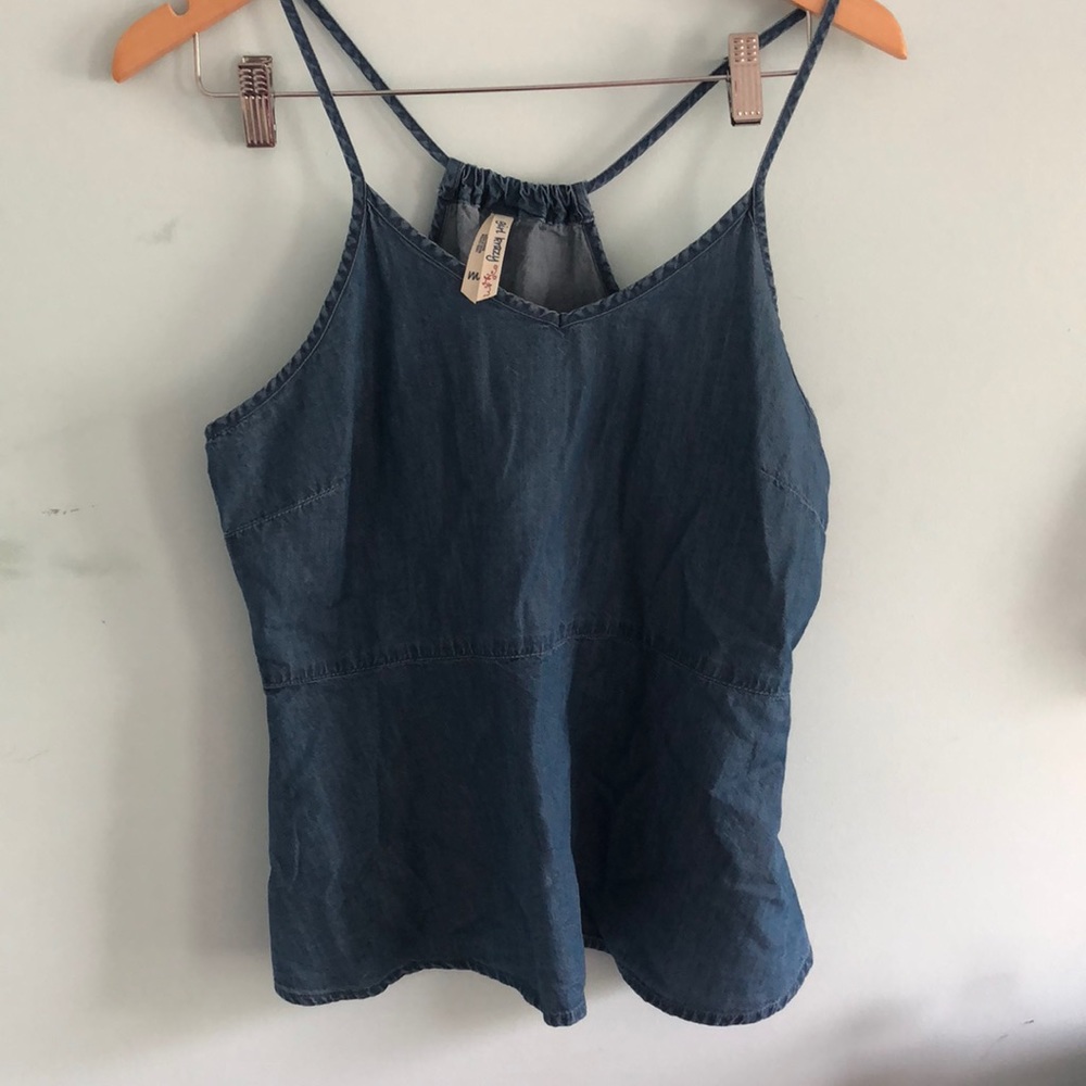 denim peplum top